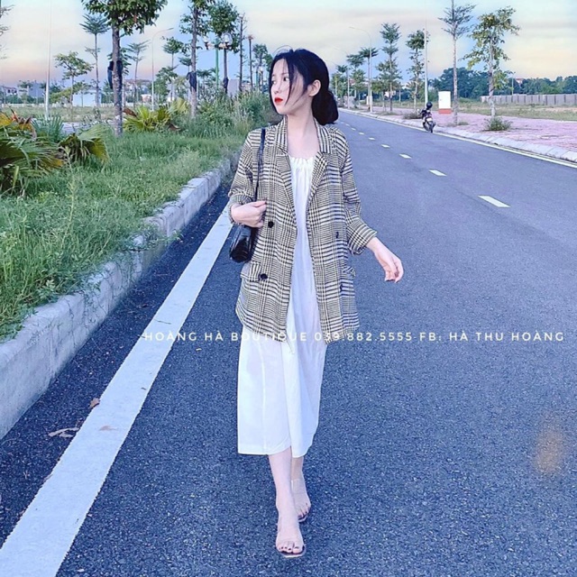 Áo khoác vest caro