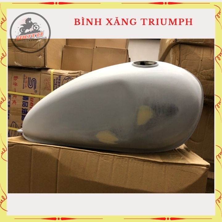 Bình xăng Trium, thùng xăng lớn độ xe Classic cafe racer , 67.. dung tích hơn 9 lít, bả sẵn matit, chỉ việc sơn