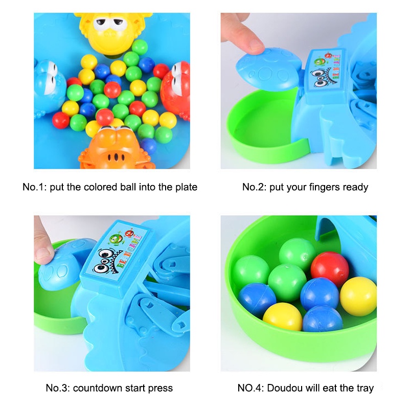ZHAN QI TOYS Bộ đồ chơi ếch ăn bóng  dành cho trẻ em thiết kế 4 người chơi hỗ trợ tương tác giáo dục