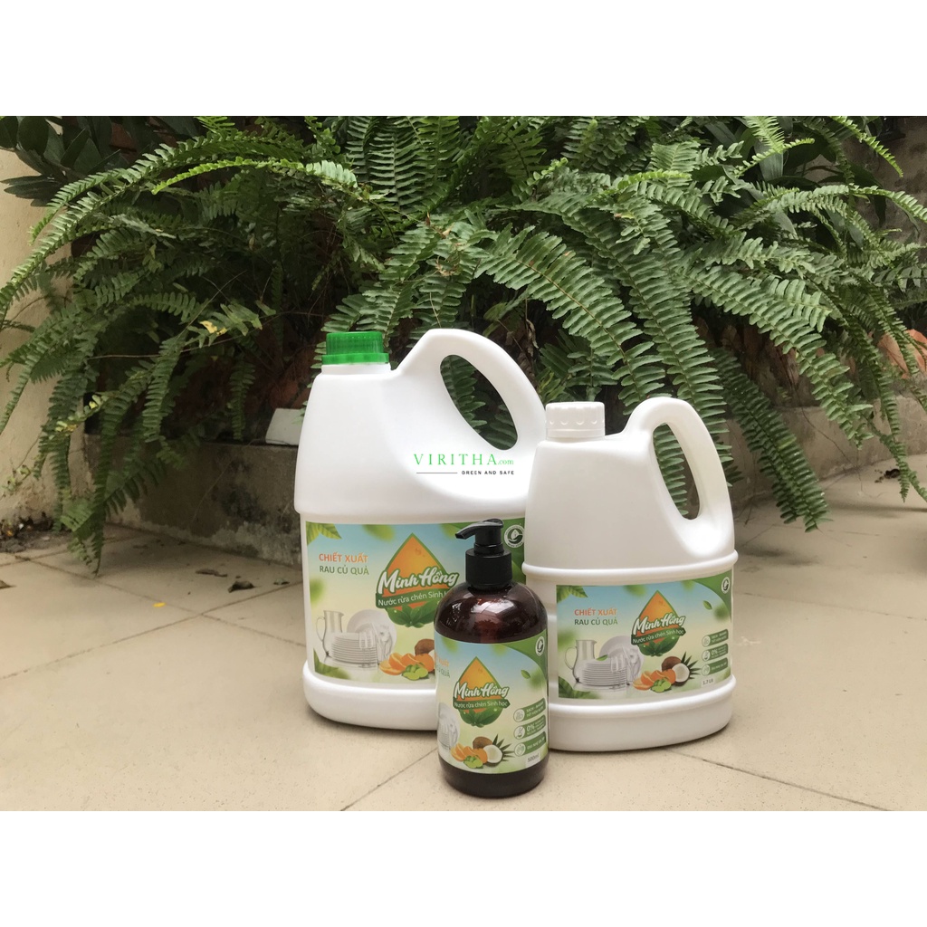 Nước rửa chén sinh học Minh Hồng chai 4.2L tiết kiệm