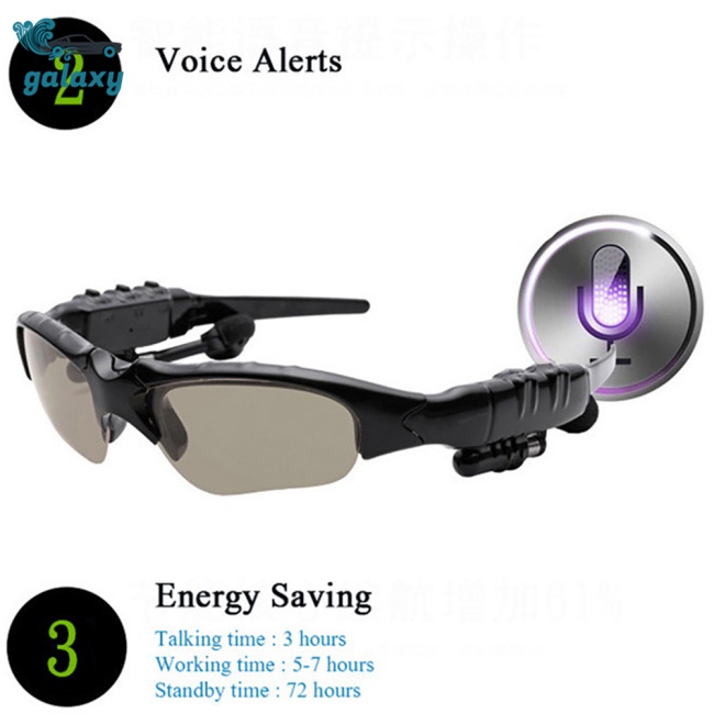 Galaxy Kính Mát Tích Hợp Tai Nghe Bluetooth Không Dây Tiện Dụng Chất Lượng Cao