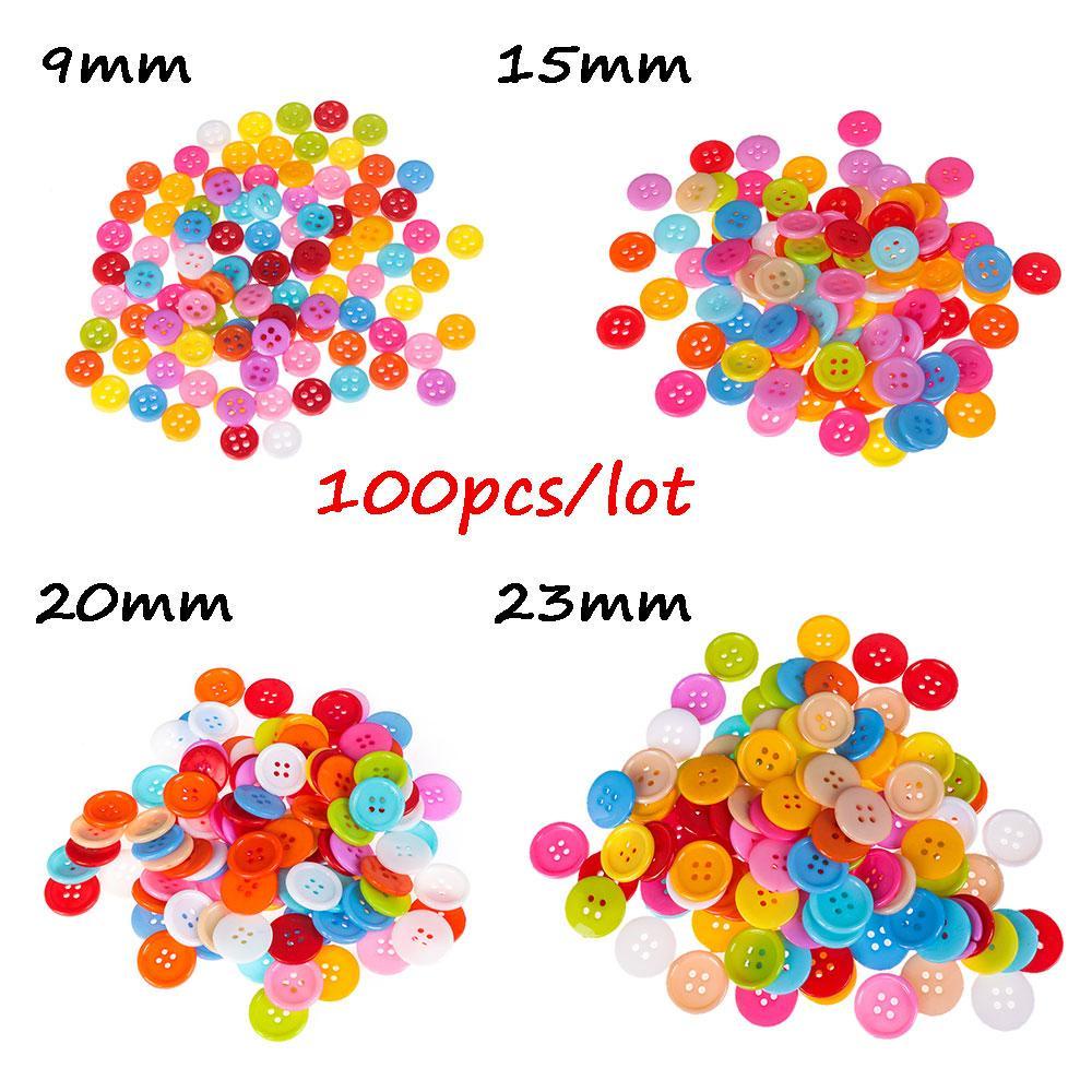 Set 100 Nút Nhựa 4 Lỗ Nhiều Màu
