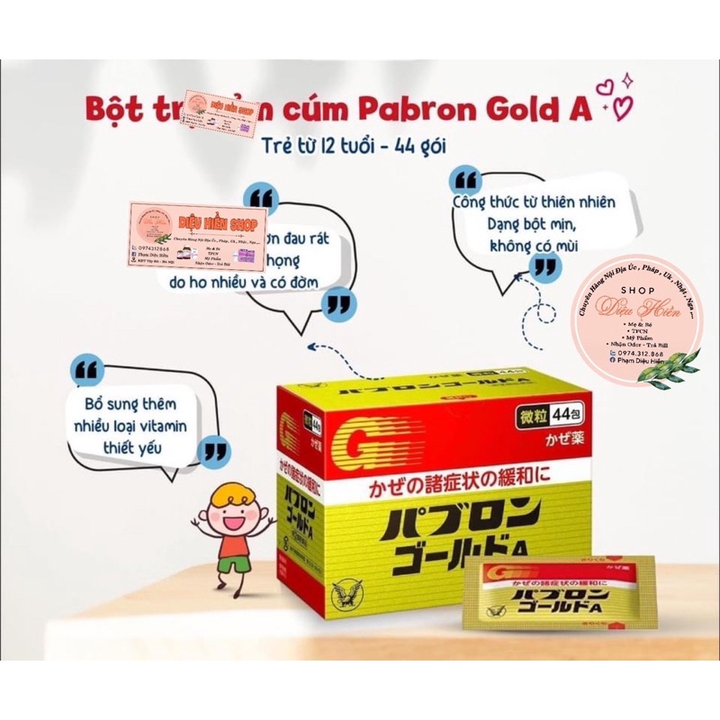 Bột cảm cúm Nhật 𝐓𝐚𝐢𝐬𝐡𝐨 𝐏𝐚𝐛𝐫𝐨𝐧 𝐆𝐨𝐥𝐝 𝐀