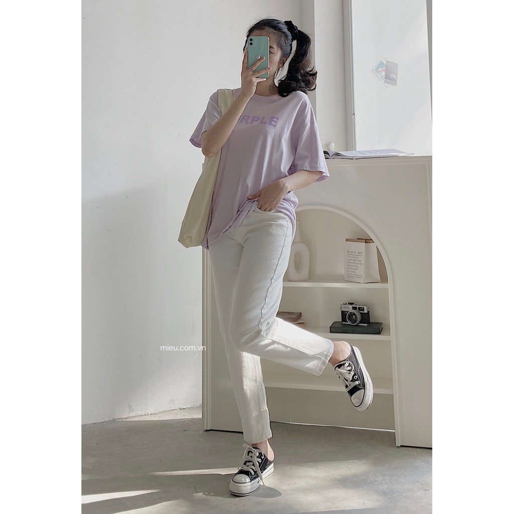 [ Miều ] Áo thun in hình  Color Purple
