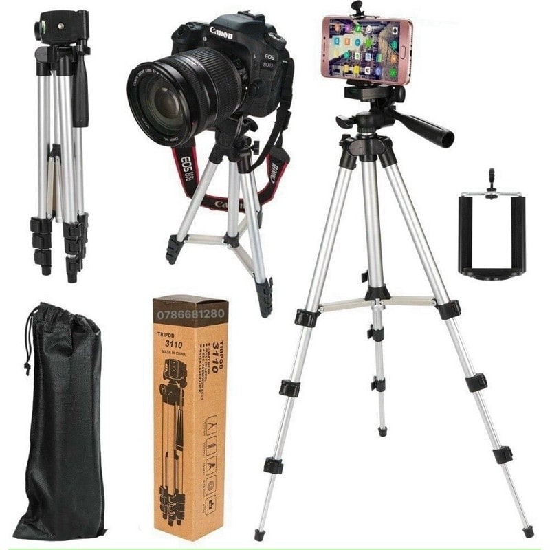 Chân đế giá đỡ điện thoại, máy ảnh, máy chiếu, webcam gậy tripod 3 chân TF-3110 chụp hình, quay phim, livestream, selfie