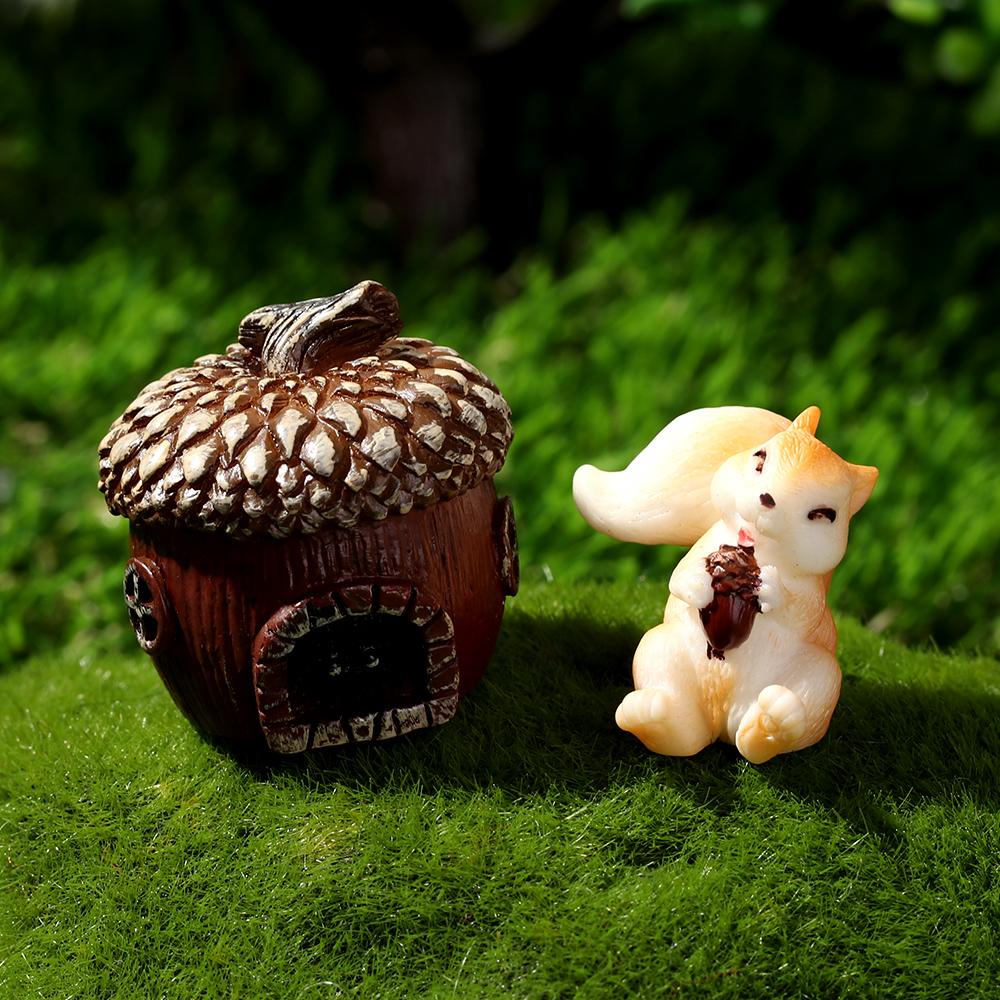 CONOPERY Đồ trang trí Chú Sóc Thu Nhỏ Dùng Trang Trí Cây Bonsai