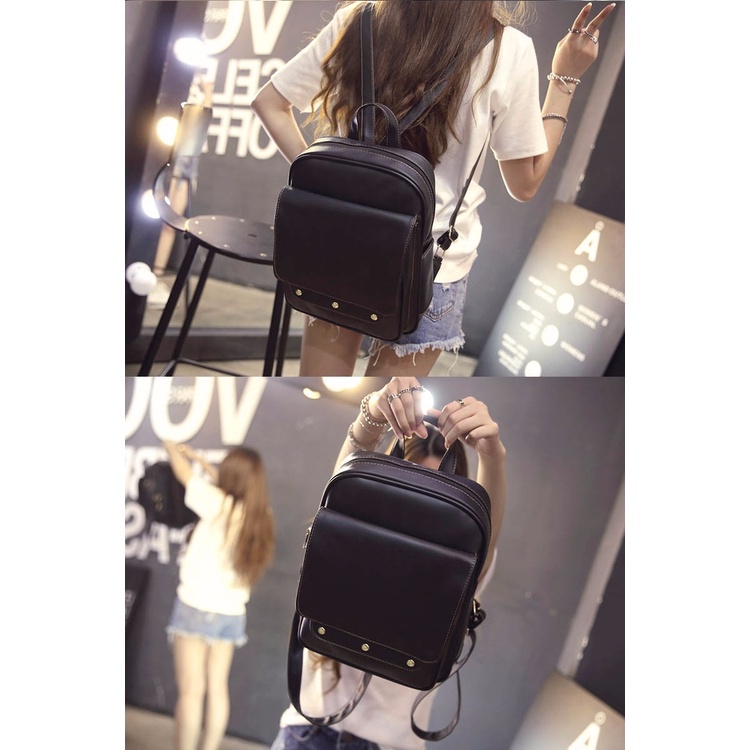 Ba Lô Da PU Phong Cách Hàn Quốc Năng Động Trẻ Trung Dành Cho Nữ