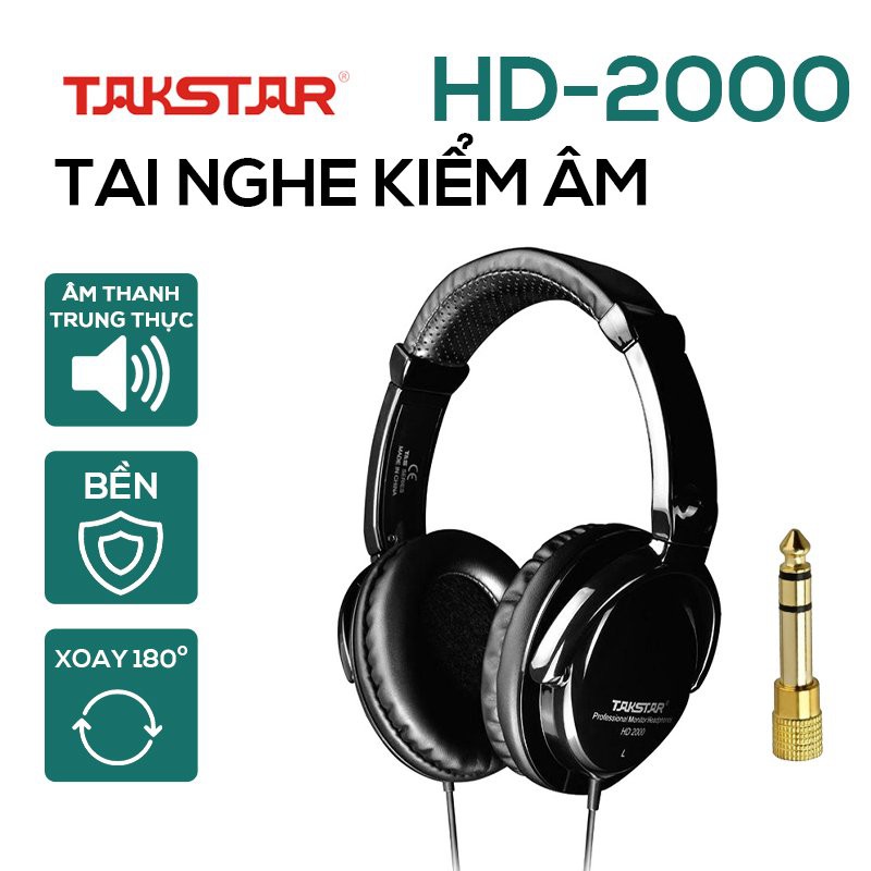 【Chính hãng】Tai nghe cao cấp kiểm âm Takstar HD2000 chơi game, nghe nhạc