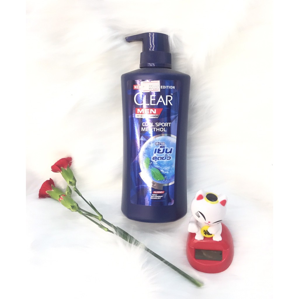 Dầu gội nam Clear Men Cool Sport 450g bạc hà sạch gàu 450ml - Thái Lan