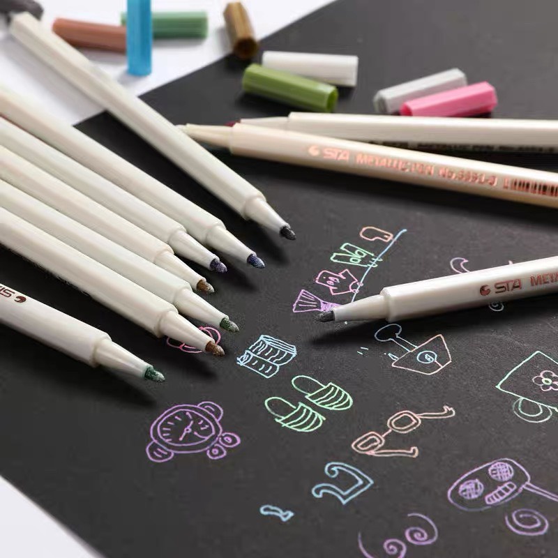 Bút nhũ kim tuyến ngòi 1mm STA metalic  trang trí sổ