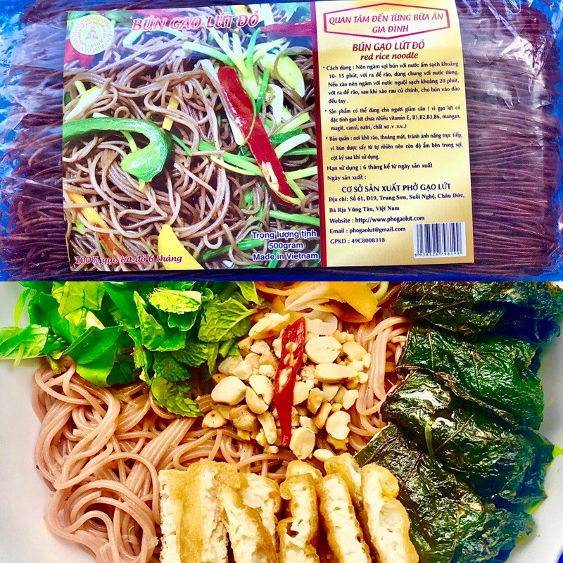 1kg Bún gạo lứt sạch ko phân thuốc eat clean thực dưỡng giảm cân tiểu đường