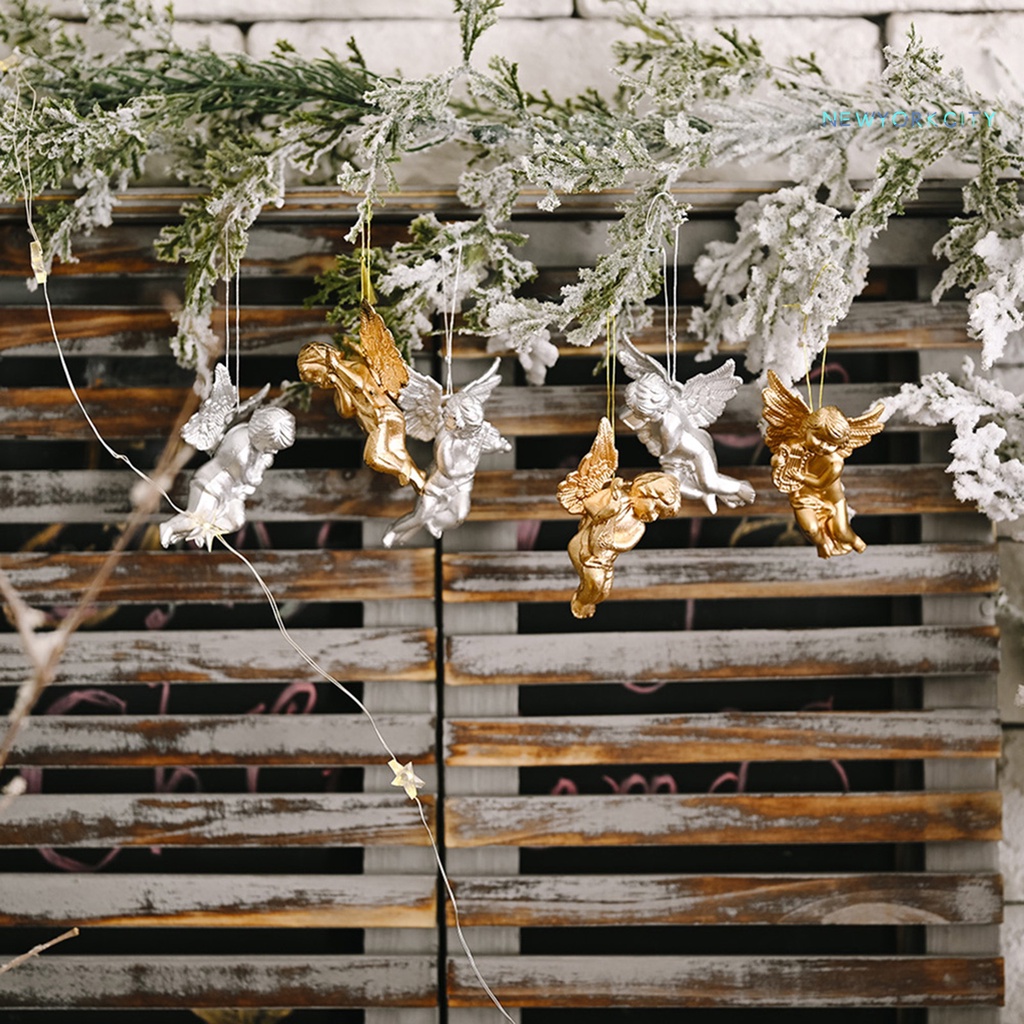 Set 4 / 6 Mặt Dây Bằng Nhựa Thân Thiện Với Môi Trường Treo Trang Trí Cây Thông Giáng Sinh