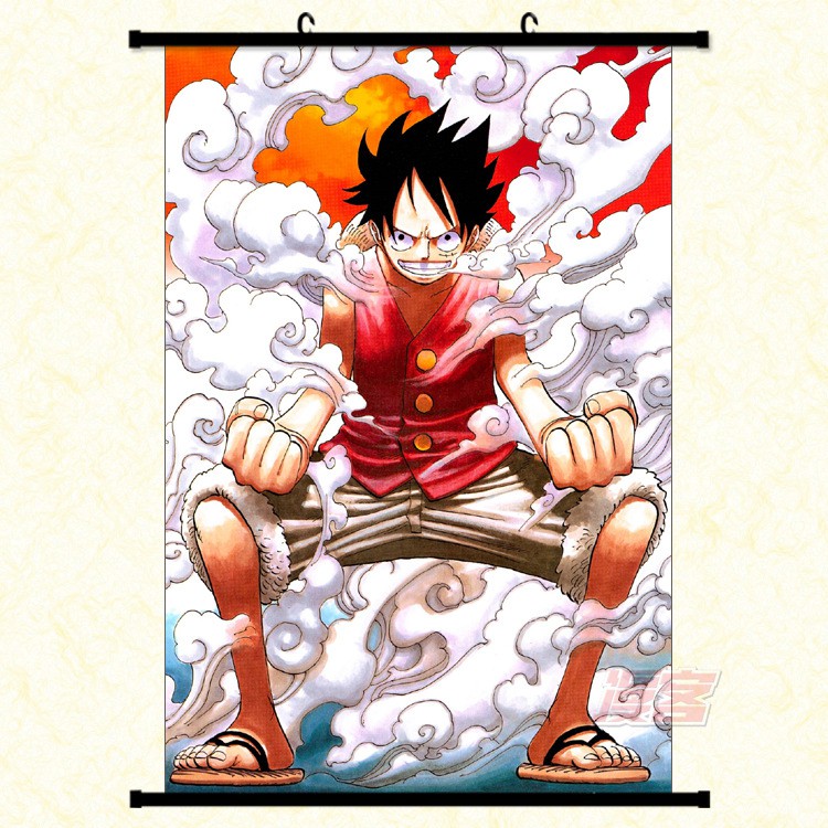 Poster vải anime Luffy Gear 2 30x45 - One Piece tranh vải