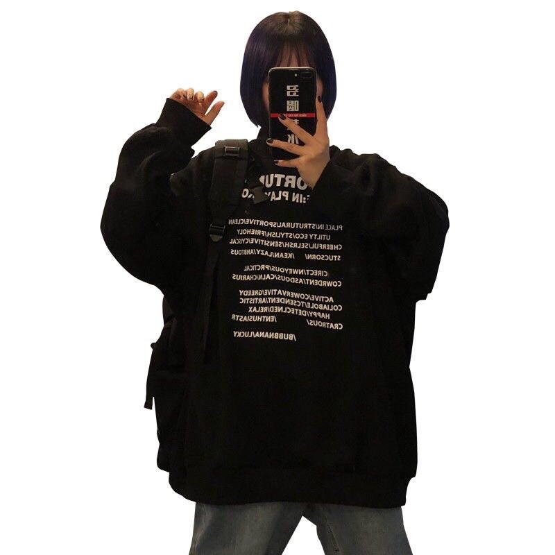 Áo nỉ cổ cao swt in chữ siêu xinh (annstore_ảnh thật)