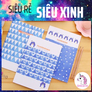 Combo 4 quyển vở kẻ ngang chim cánh cụt cute