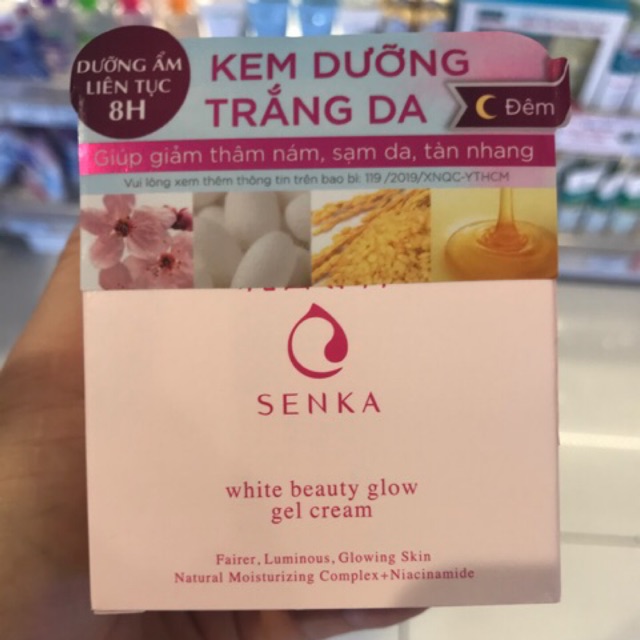 Kem dưỡng trắng da ban đêm Senka White Beauty Glow Gel Cream 50g