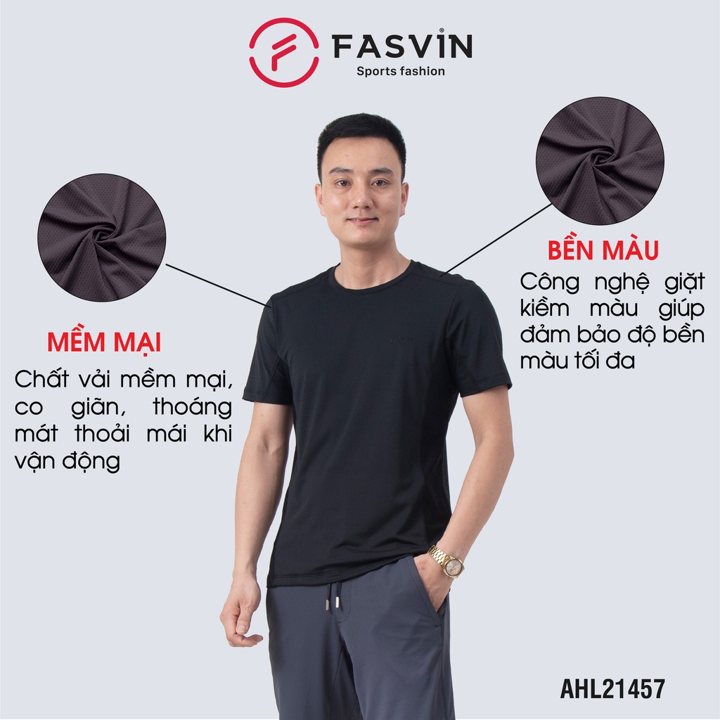 Áo thun thể thao nam Fasvin AHL21457.HN chất Nylon cao cấp vải mềm mịn thoáng mát thoải mái