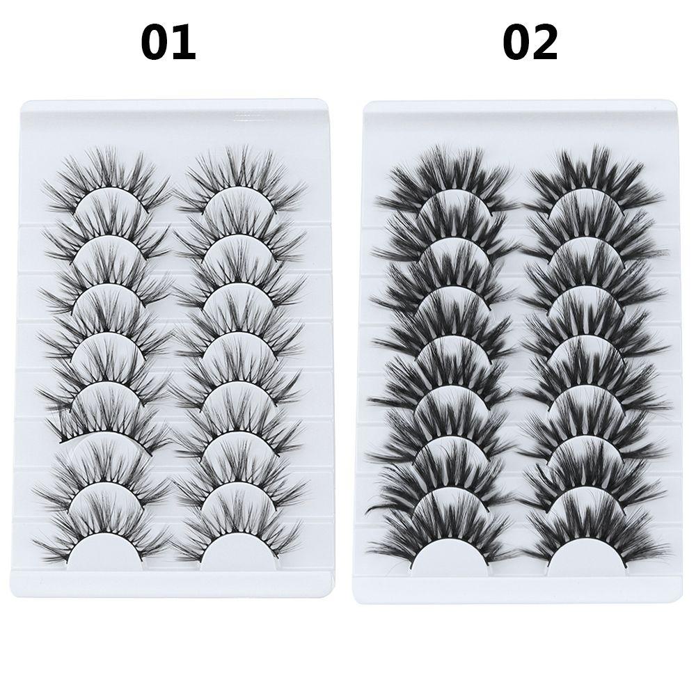 Set 8 Cặp Lông Mi Giả 5D Nhiều Lớp Tạo Hiệu Ứng Trang Điểm Tự Nhiên MIH SKONHED