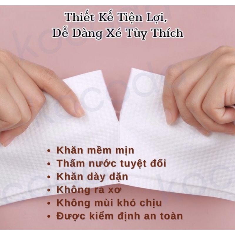 Khăn lau mặt khô đa năng dùng một lần 100% Bóng Tự nhiên lau khô và ướt