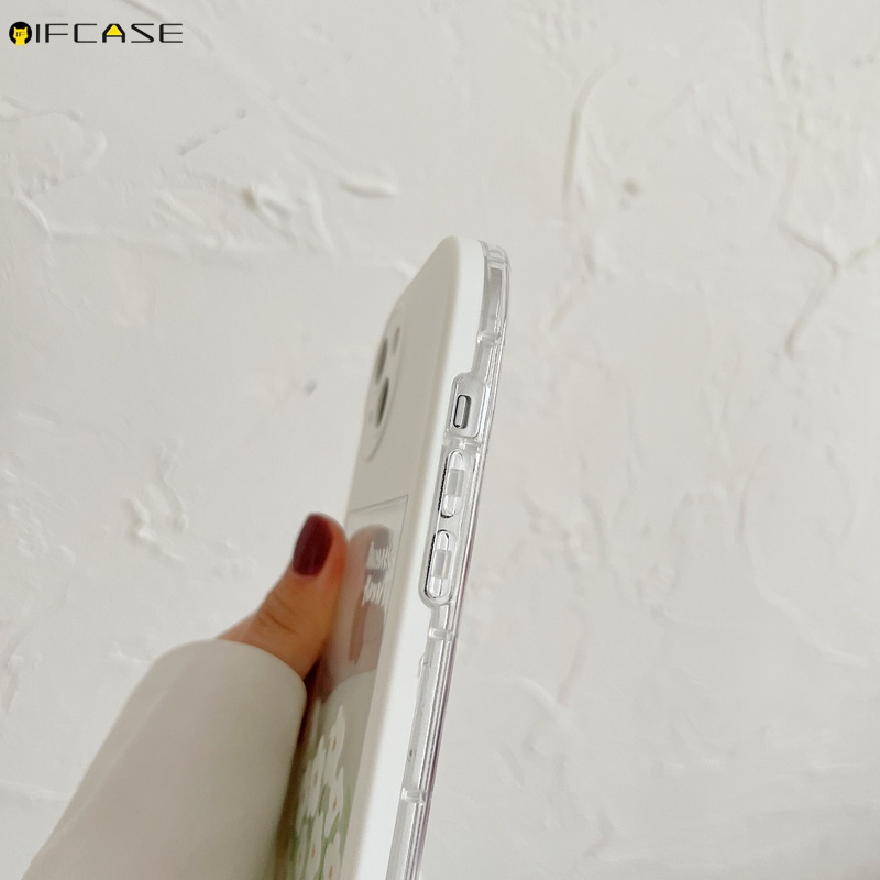 Ốp Điện Thoại Mềm Trong Suốt Họa Tiết Hoa Trắng Đơn Giản Cho iPhone 13 12 11 Pro Max XS Max XR X