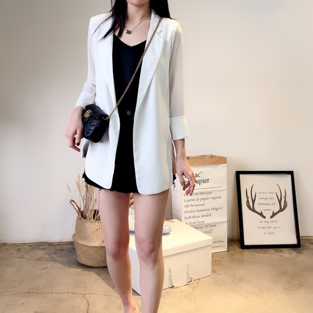 Áo  Blazer nữ, áo Vest nữ, Blazer hàn quốc hàng 1 lớp mỏng và bay dáng, thiết kế mặc mùa hè thu