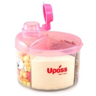 Hộp chia sữa Upass Thái Lan, tròn, 4 ngăn