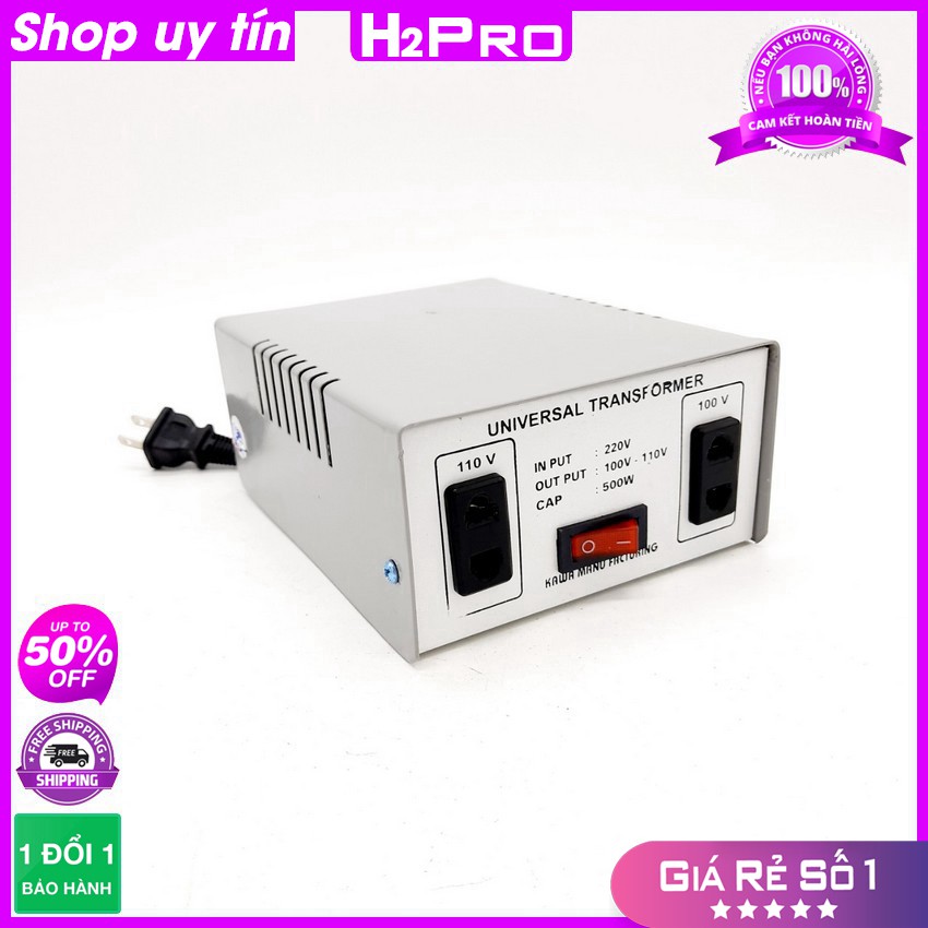 Đổi Nguồn 220V Sang 110V-100V 500W Kawa, Biến Áp 220V Ra 110V Cao Cấp-Dùng Cho Máy Dưới 350W-H2Pro Audio