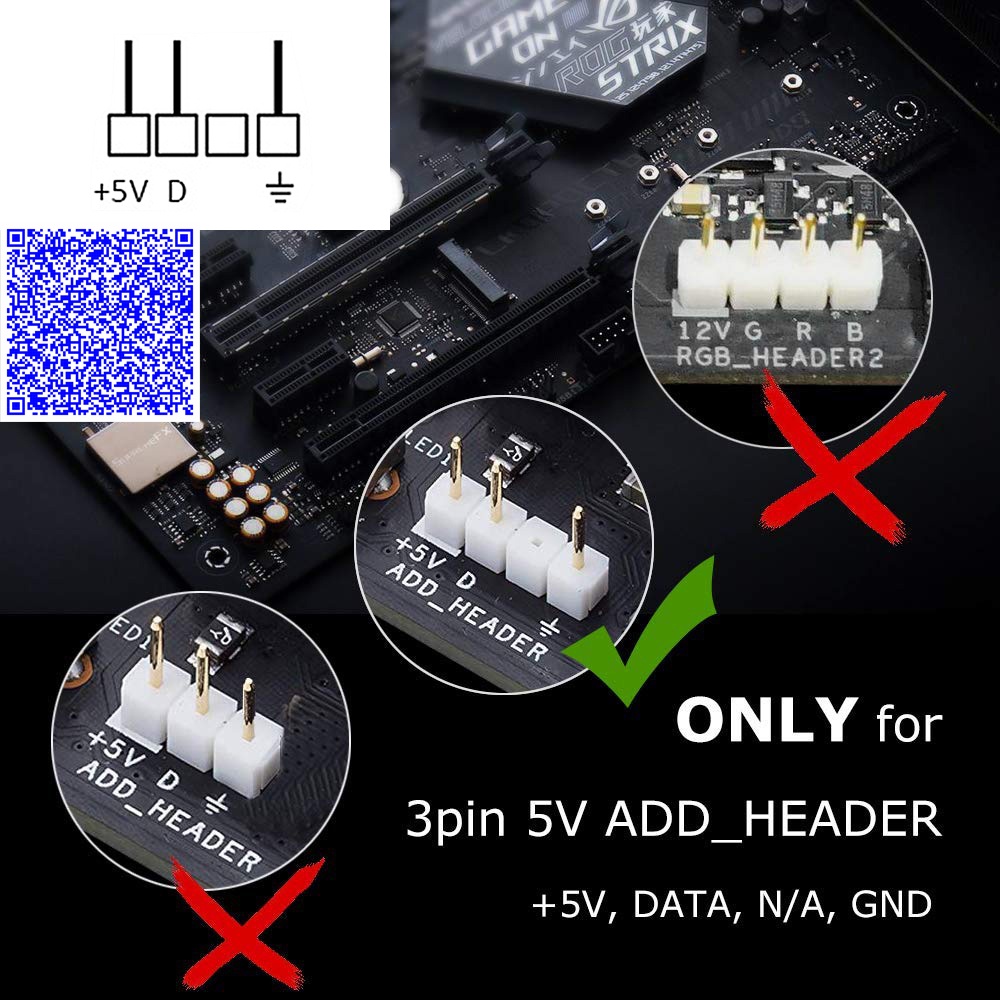 ĐẦU NỐI ARGB 5V 3PIN CHO MÁY TÍNH PC KẾT NỐI LED FULL MÀU WS2812B VỚI CỔNG AURA