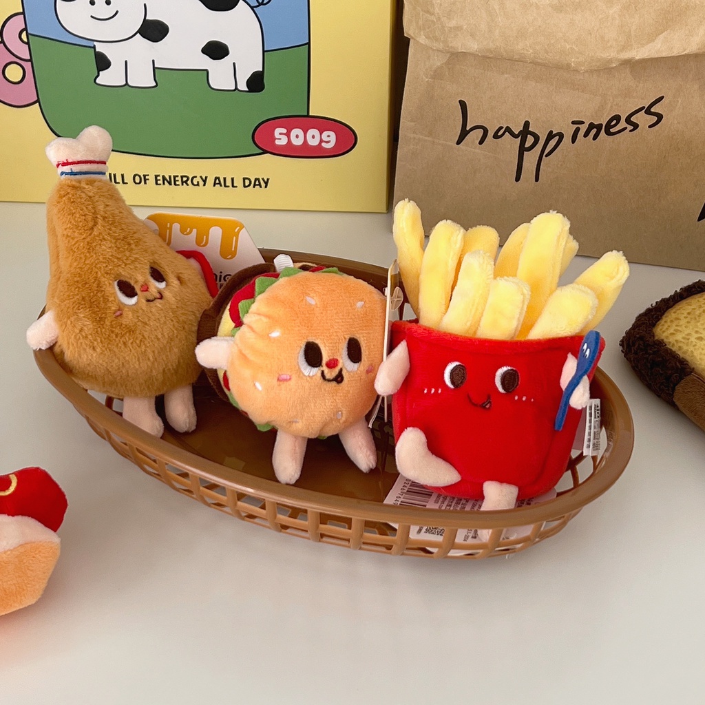 PNL Móc Khóa Dễ Thương Burger Fries Dễ Thương