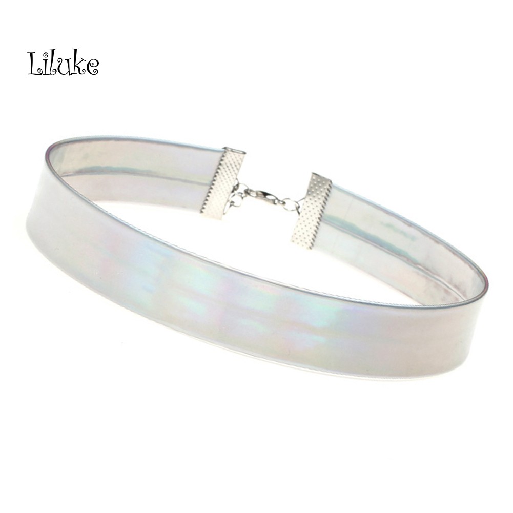 Vòng cổ choker màu laser hologram thời trang cá tính cho nữ