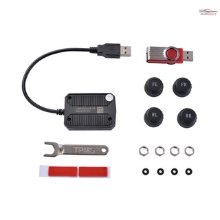 Hệ thống giám sát áp suất lốp xe không dây usb android tpms với 4 cảm biến ngoài