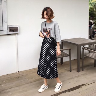 [ORDER] Chân váy bút chì chấm bi dài V050