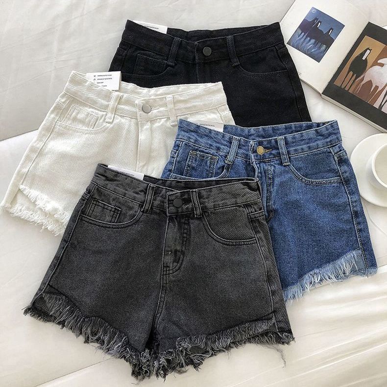 Quần Short Denim Lưng Ngắn Dáng Chữ a Phong Cách Hàn Quốc Thời Trang Mùa Hè Cho Nữ