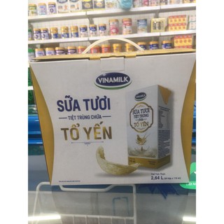 1 THÙNG SỮA TƯƠI TIỆT TRÙNG VINAMILK CÓ CHỨA TỔ YẾN - THÙNG 24 HỘP X 110ML
