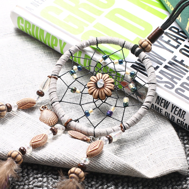 Dreamcatcher đính lông vũ đẹp mắt trang trí nội thất