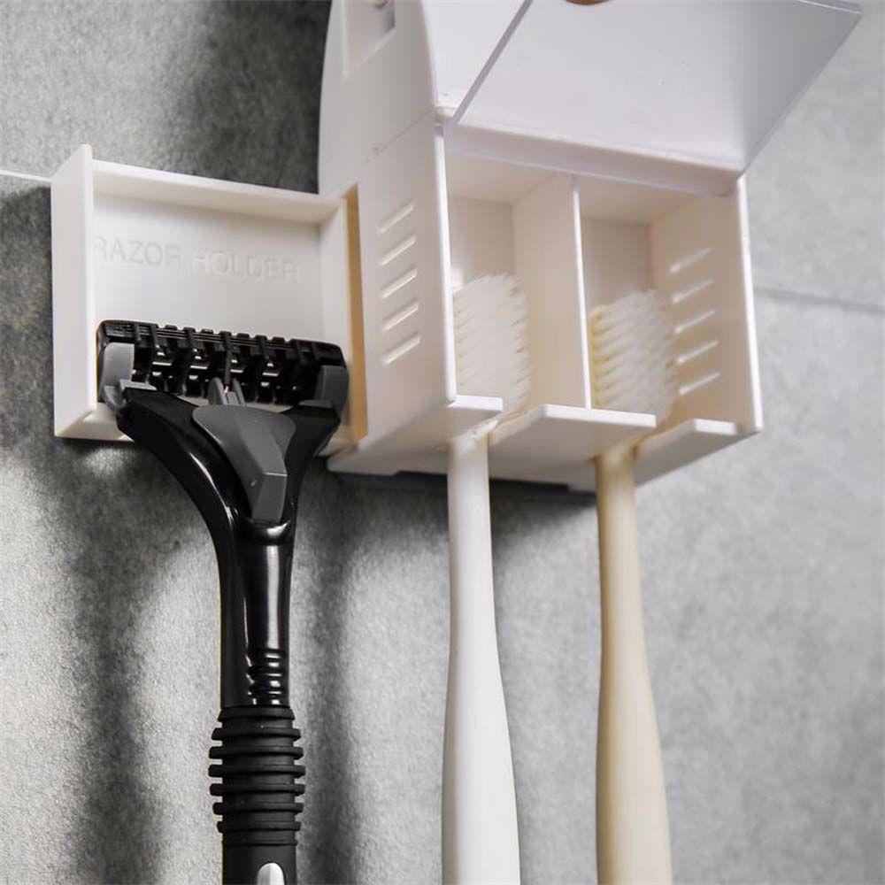 Giá Đỡ Bàn Chải Đánh Răng / Dao Cạo Râu 3 Trong 1 Tiết Kiệm Không Gian