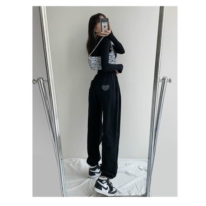 Quần Jogger Ống Rộng Bo Chân Chất Nỉ Đẹp - Quần Tim Mông Unisex