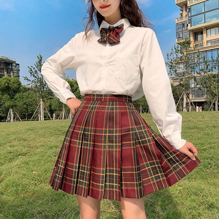 JK [Hawthorn] Christmas Red Orthodox JK Uniform Lattice Skirt Japanese Campus College Wind Delivery Box