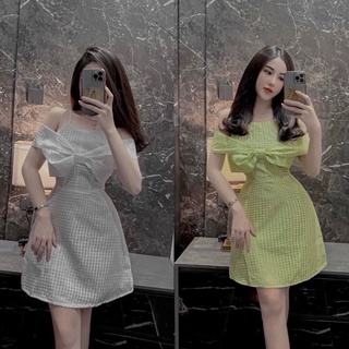 Bigsize đầm nơ trễ vai 55-100kg