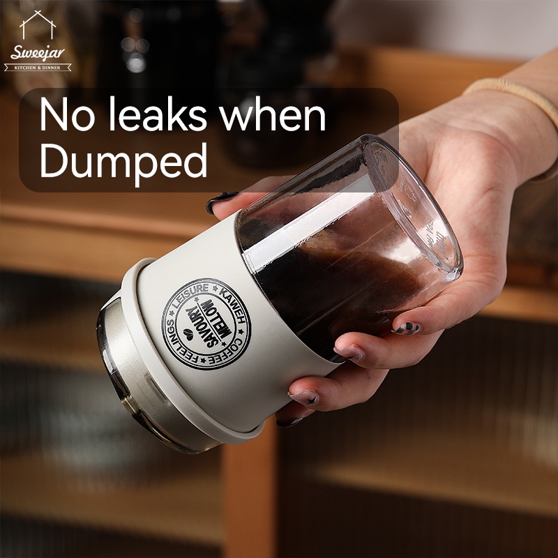 Sweejar Ly Uống Nước Bằng PP Trong Suốt Kèm Nắp Đậy Tiện Dụng Dung Tích 300ML