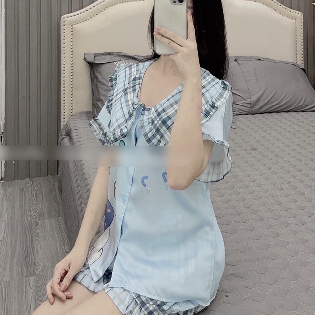 [MẪU MỚI HOT] Đồ Ngủ Nữ, Bộ Pijama Lụa Tay Ngắn Dễ Thương, Hàng có sẵn SLL. | BigBuy360 - bigbuy360.vn