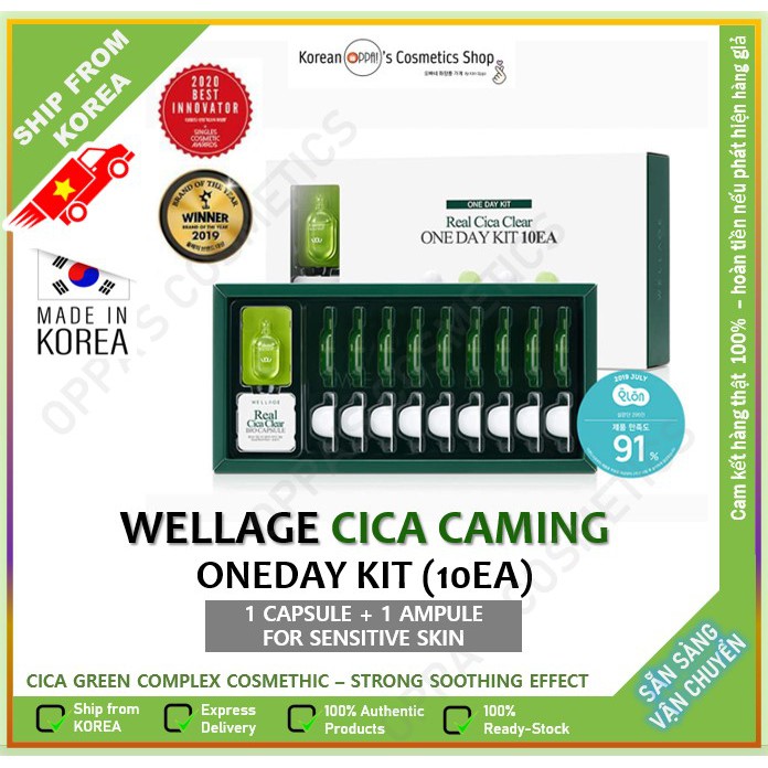 Tinh chất làm dịu da Wellage Cica Clear One day Kit