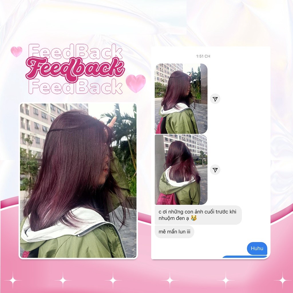 Thuốc Nhuộm Tóc Màu NÂU TÍM Không Tẩy | sáng da nâng tonee