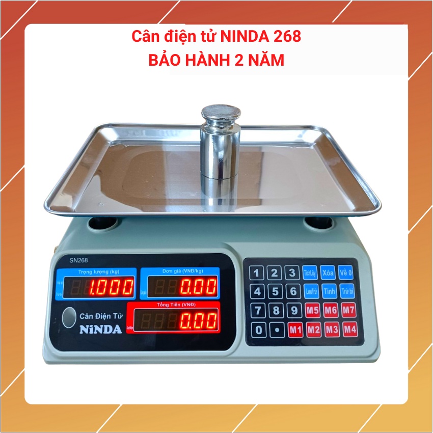 cân điện tử NINDA 268 ( 30kg/5g ) ( bảo hành 2 năm ) dùng cho bán hàng hoa quả,trái cây..