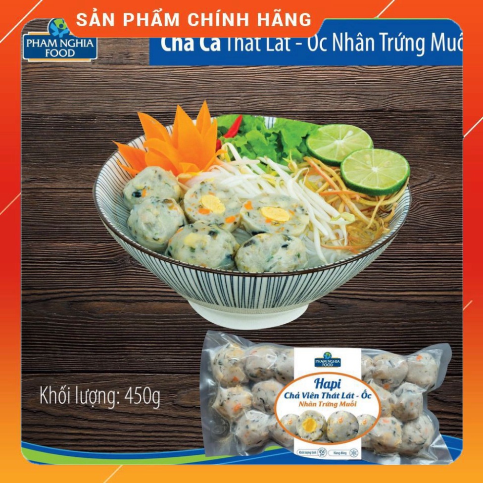 [ HCM HOẢ TỐC] Hapi Chả viên Thát lát- ốc nhân trứng muối 500g NUONGFOOD