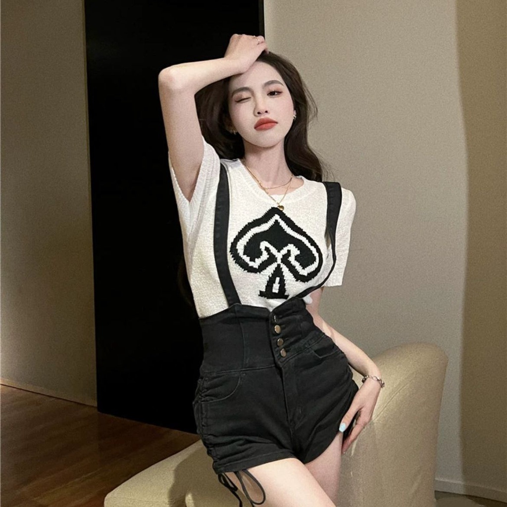 Quần Yếm Dây Rút Màu Trơn Thời Trang Mùa Hè Dành Cho Nữ