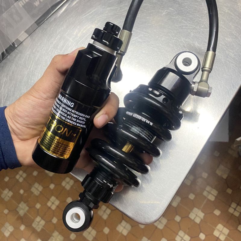 Phuộc nhún sau Nitron Full đen bình dầu cho Ex 135 Ex 150 Ex 155 ...