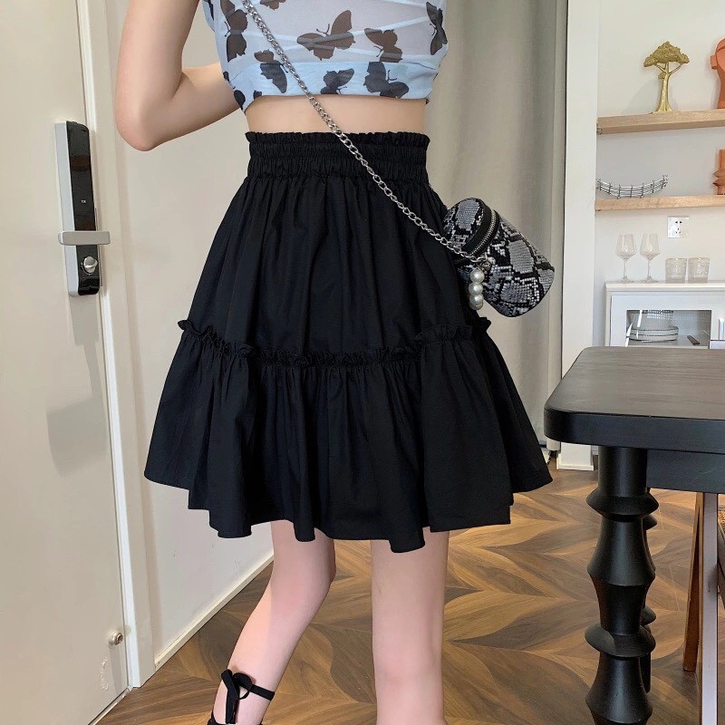 chân váy chữ A xếp ly lưng cao ngắn 2 tầng kèm quần trong phong cách hàn quốc dành cho phái đẹp | BigBuy360 - bigbuy360.vn