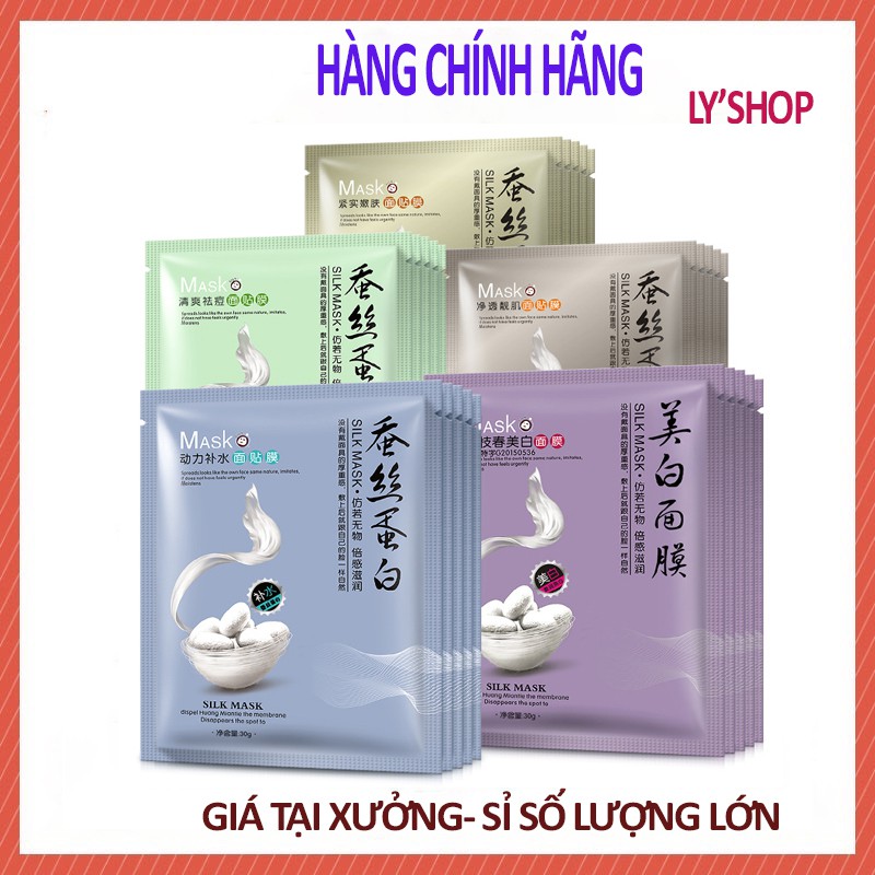 Set 10 Mặt nạ giấy tơ tằm Mask mặt nạ dưỡng da cấp ẩm thải độc mặt nạ nội địa trung [LYSHOP] A49-10DUMAU