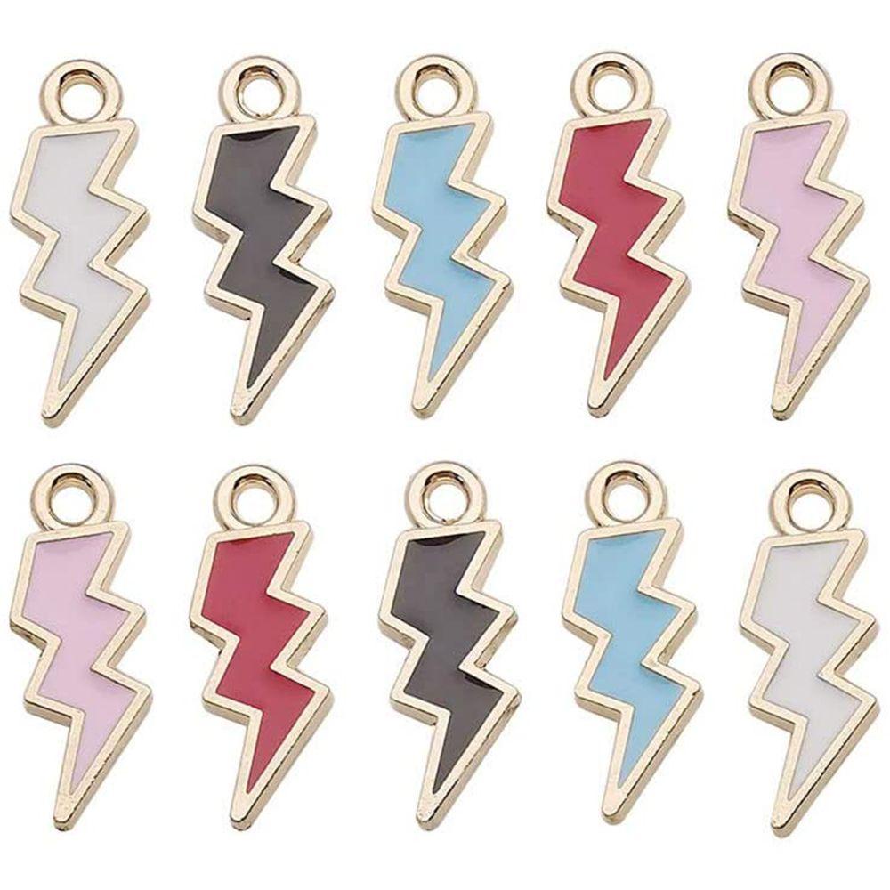 Set 10 Mặt Vòng cổ / Vòng Tay / Khuyên Tai Hình Tia Chớp Màu Kẹo Ngọt Charms